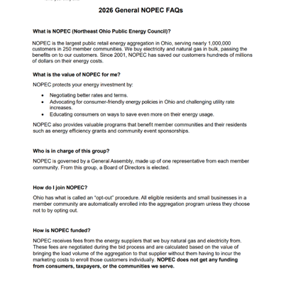 2026 General NOPEC FAQs
